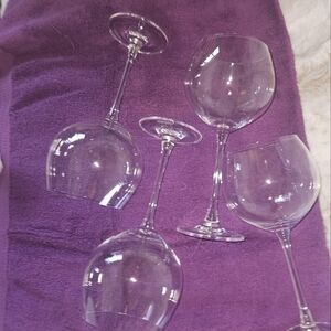 SET OF 4 KIRKLAND SIGNATURE CRYSTAL STEMMED BALLOON WINE GLASS 32 OZ GERMANY